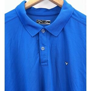Callaway Short Sleeve Golf Polo 3XL 3XL Solid Blue Performance